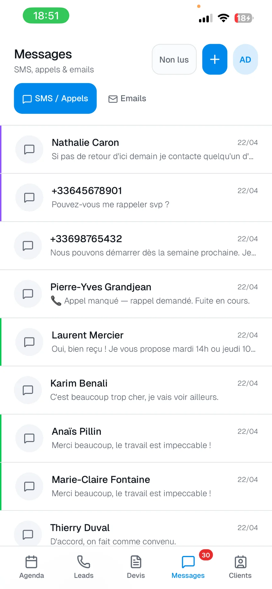 Messagerie client